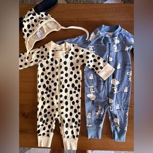 Hanna Andersson Set of 2 Halloween Baby Zip One Pieces